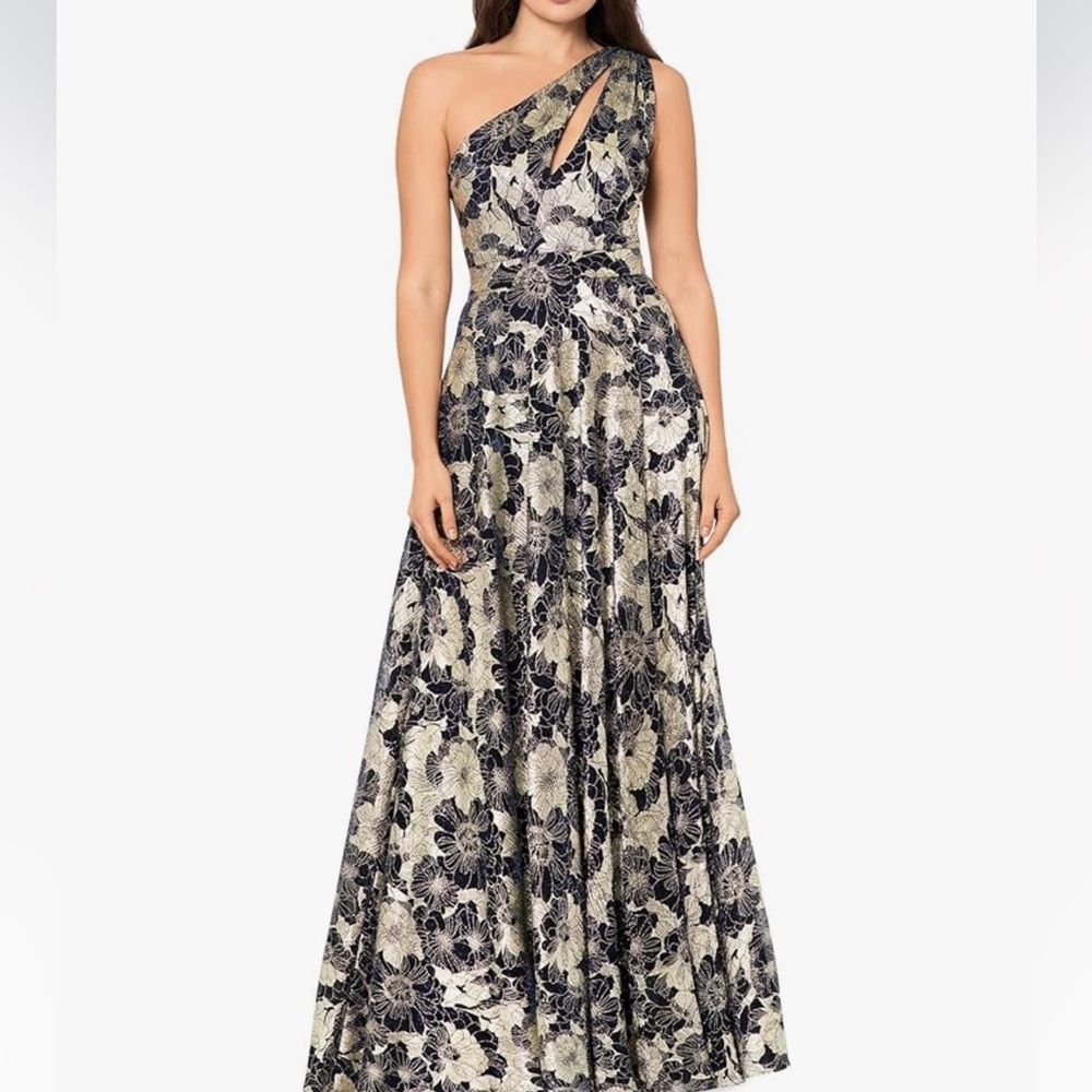 Betsy & Adam Emerald One-Shoulder Dress - Picture 8 of 8